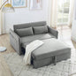 MH Sleeper Sofa Bed/USB Port, 3 - in - 1 adjustable sleeper with pull - out bed, 2 lumbar pillows and side pocket, soft velvet convertible sleeper sofa bed, suitable living room bedroom