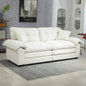 84 Chenille Sofa Small Sofa Loveseat Deep Sofa Couch with 2 Throw Pillows Foam Living Room Apartment Office Lounge - Black