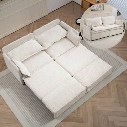 73.6inch Pull Out Sofa Bed, 3 - in - 1 corduroy Convertible Sleeper Sofa Couch, Side Storage, and USB/C - TYPE Charging Ports Chair Living Room, Bedroom, Apartment