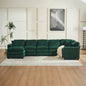 Modern U Shaped 6 - Sectional Sofa Couch with one Ottoman and three toss pillows, Modular Sofa Living Room, Corduroy sofa
