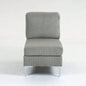 Modular Sectional Sofa Armless Module, Corduroy Sectional Couch, Single Couch Modular Armless Accent Chair with Back Cushion, Gray