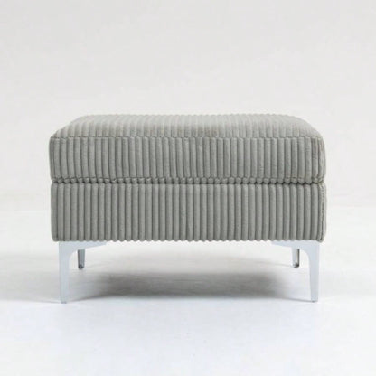 Modular Sectional Sofa Armless Module, Corduroy Sectional Couch, Single Couch Modular Armless Accent Chair with Back Cushion, Gray