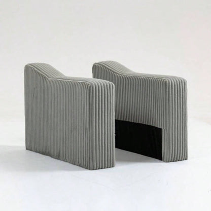 Modular Sectional Sofa Armless Module, Corduroy Sectional Couch, Single Couch Modular Armless Accent Chair with Back Cushion, Gray