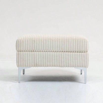 Modular Sectional Sofa Armless Module, Corduroy Sectional Couch, Single Couch Modular Armless Accent Chair with Back Cushion, Gray