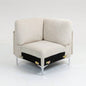Modular Sectional Sofa Armless Module, Corduroy Sectional Couch, Single Couch Modular Armless Accent Chair with Back Cushion, Gray