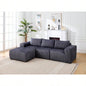 Modern Minimalist Modular Sectional Sofa, L - Shape Upholstered Cloud Couch with Deep Seats, Right Facing Chaise Living Room - Dark Gray