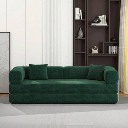 78.8inch Modular Sectional Sofa, Convertible Pudding Block Sofa, Floor Standing Sofa Bed Arm Comfort Sofa Bed, Compression Sofa Living Room and Bedroom - Green