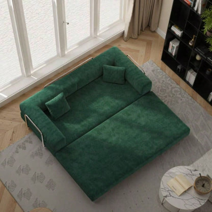 78.8inch Modular Sectional Sofa, Convertible Pudding Block Sofa, Floor Standing Sofa Bed Arm Comfort Sofa Bed, Compression Sofa Living Room and Bedroom - Green