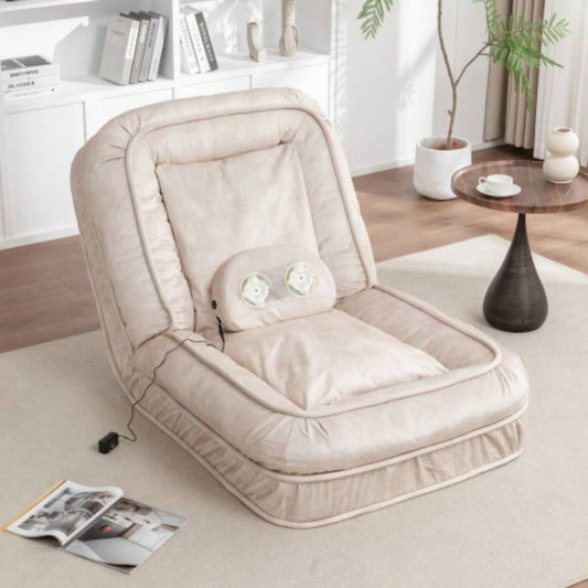 Upholstered Human Dog Bed Adult Pets, with 5 Adjustable Position Massage Pillow, Bean Bag floor sofa with 2 Soft Pillows