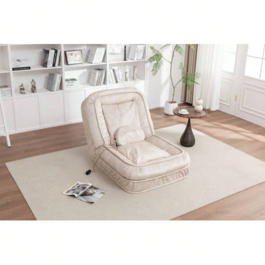 Upholstered Human Dog Bed Adult Pets, with 5 Adjustable Position Massage Pillow, Bean Bag floor sofa with 2 Soft Pillows