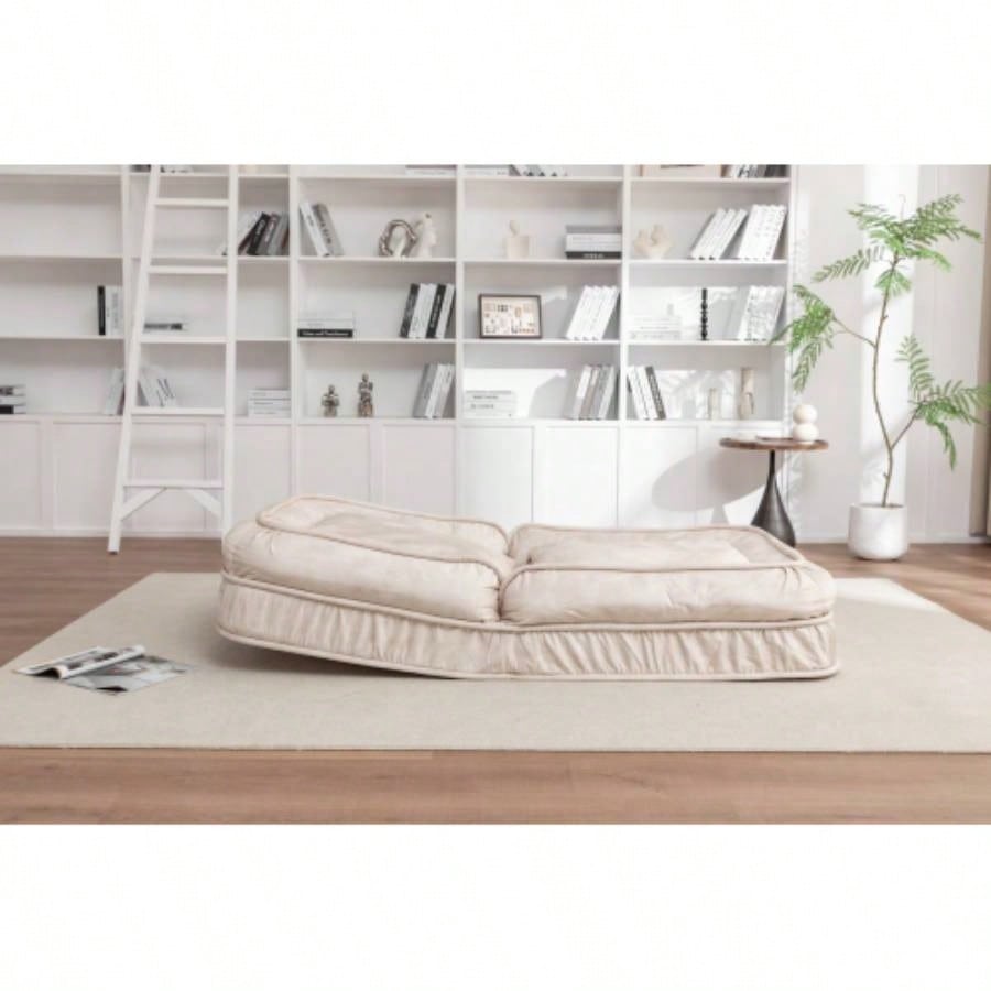 Upholstered Human Dog Bed Adult Pets, with 5 Adjustable Position Massage Pillow, Bean Bag floor sofa with 2 Soft Pillows