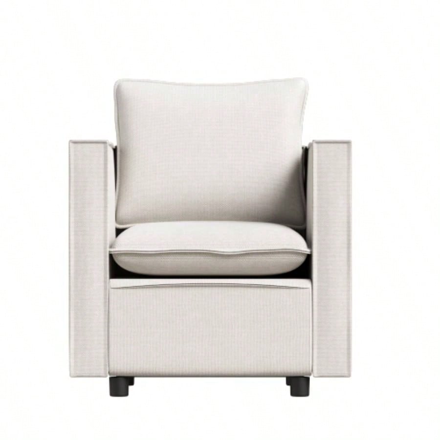 Decorative chairs, comfortable single sofa chairs in beige, soft and breathable cushions, soft cushioned armchairs, modern and comfortable sofa chairs in bedrooms/corners/reading rooms