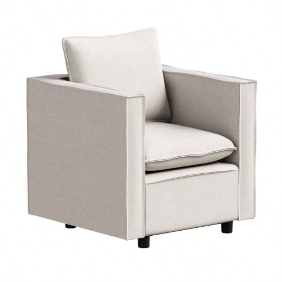Decorative chairs, comfortable single sofa chairs in beige, soft and breathable cushions, soft cushioned armchairs, modern and comfortable sofa chairs in bedrooms/corners/reading rooms