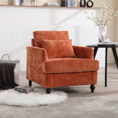 Wood Frame Armchair, Modern Accent Chair Lounge Chair Living Room, Tufted Club Chair, Mid Modern Arm Chairs with Studded, Solid Wood Frame, Bedroom, ReadingBeige Chenille