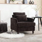 Wood Frame Armchair, Modern Accent Chair Lounge Chair Living Room, Tufted Club Chair, Mid Modern Arm Chairs with Studded, Solid Wood Frame, Bedroom, ReadingBeige Chenille