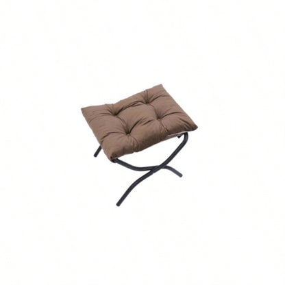Living Room Chairs Modern Cotton Fabric Lazy Chair, Accent Contemporary Lounge Chair, Single Steel Frame Leisure Sofa Chair with Armrests and A Side Pocket Brown, with ottoman, with footrest