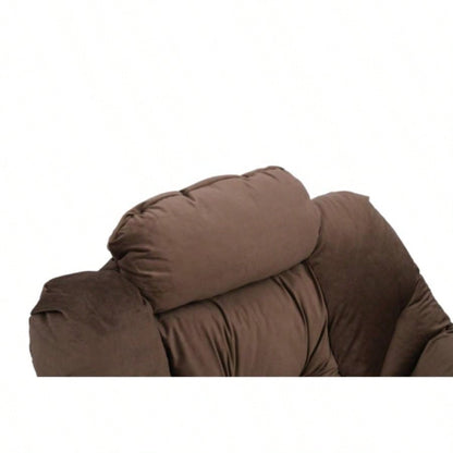 Living Room Chairs Modern Cotton Fabric Lazy Chair, Accent Contemporary Lounge Chair, Single Steel Frame Leisure Sofa Chair with Armrests and A Side Pocket Brown, with ottoman, with footrest