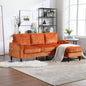 UNITED WE WIN Sofa three, solid wood frame, Chenille fabric, side pocket, with two cup holders, footstool with storagestorage sofa/Living room sofa cozy sectional sofa