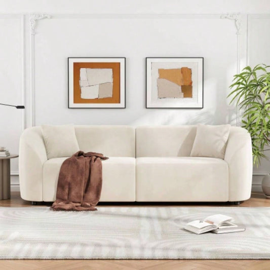 87 Curved Contemporary Sofa in: Plush Seating, Streamlined Design, and Durable Frame - Stylish Living Spaces