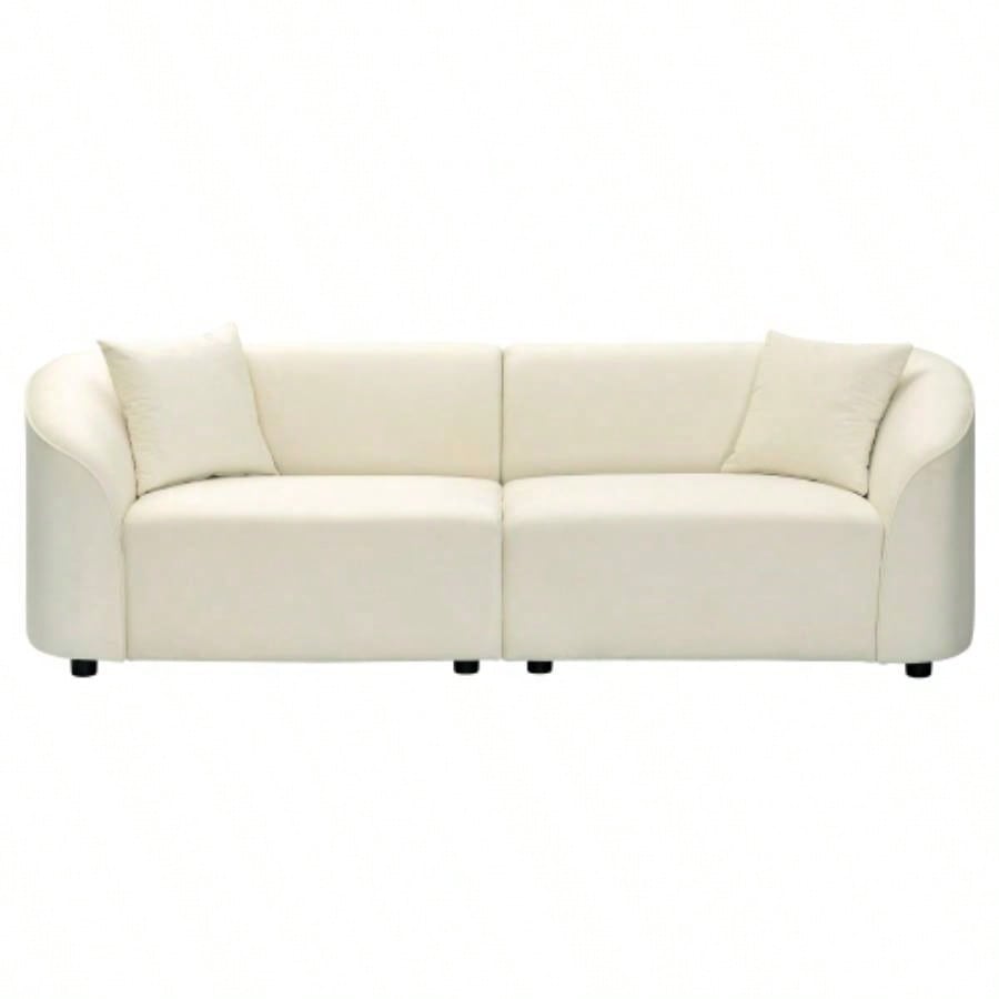 87 Curved Contemporary Sofa in: Plush Seating, Streamlined Design, and Durable Frame - Stylish Living Spaces