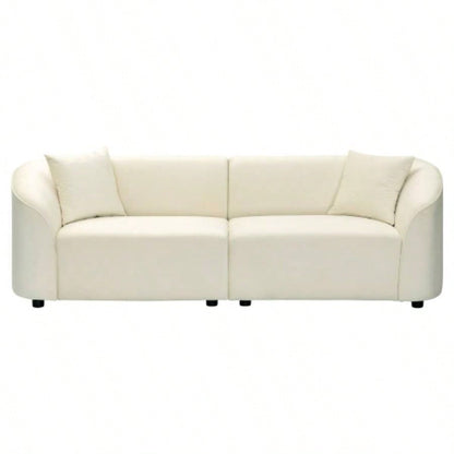 87 Curved Contemporary Sofa in: Plush Seating, Streamlined Design, and Durable Frame - Stylish Living Spaces