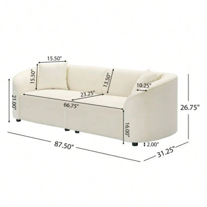 87 Curved Contemporary Sofa in: Plush Seating, Streamlined Design, and Durable Frame - Stylish Living Spaces