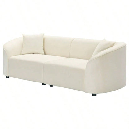 87 Curved Contemporary Sofa in: Plush Seating, Streamlined Design, and Durable Frame - Stylish Living Spaces