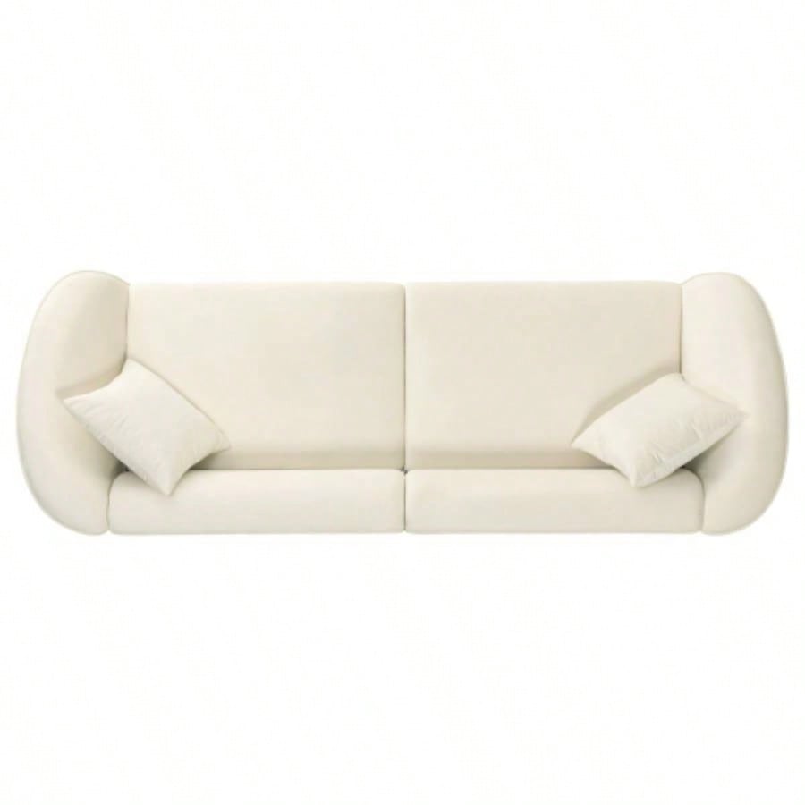 87 Curved Contemporary Sofa in: Plush Seating, Streamlined Design, and Durable Frame - Stylish Living Spaces