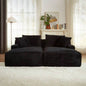 Compressible double chaise lounge - No Assembly Required, Fluffy Modern Sleeper Loveseat Indoor Living Room Bedroom Reading