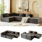 Modular Sectional Sofa with Chaise, Modern L Shaped Cloud Couch with Deep, Sectional Couches Living Room, Bedroom, Office, No Assembly Required, Black