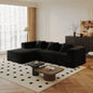 Modular Sectional Sofa with Chaise, Modern L Shaped Cloud Couch with Deep, Sectional Couches Living Room, Bedroom, Office, No Assembly Required, Black