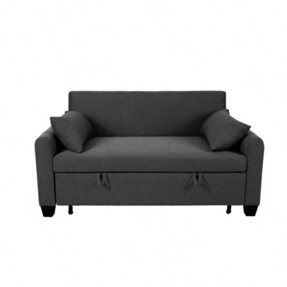 - large 61 - inch 2 - in - 1 fabric sofa bed, double sofa with storage bag, reinforced iron frame, adjustable backrest and cushions, suitable bedrooms, living rooms and outdoor areas.