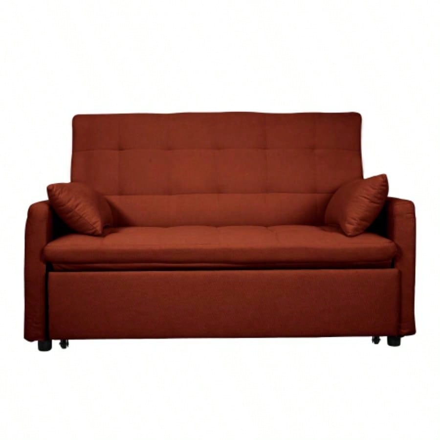 - large 61 - inch 2 - in - 1 fabric sofa bed, double sofa with storage bag, reinforced iron frame, adjustable backrest and cushions, suitable bedrooms, living rooms and outdoor areas.