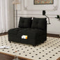 1 versatile foldable sofa bed in 3 lengths, modern sofa sofa sofa velvet pull - out bed, loveseat sofa adjustable back and with USB port and swivel phone stand, Black