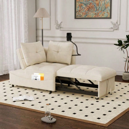 1 versatile foldable sofa bed in 3 lengths, modern sofa sofa sofa velvet pull - out bed, loveseat sofa adjustable back and with USB port and swivel phone stand, Black