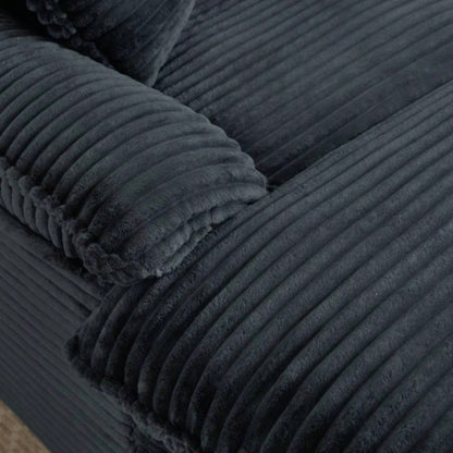 51.97 inch modern comfortable cushioned compression single sofa with unique footrest design, lounge chair living room, bedroom, apartment, office, dark gray