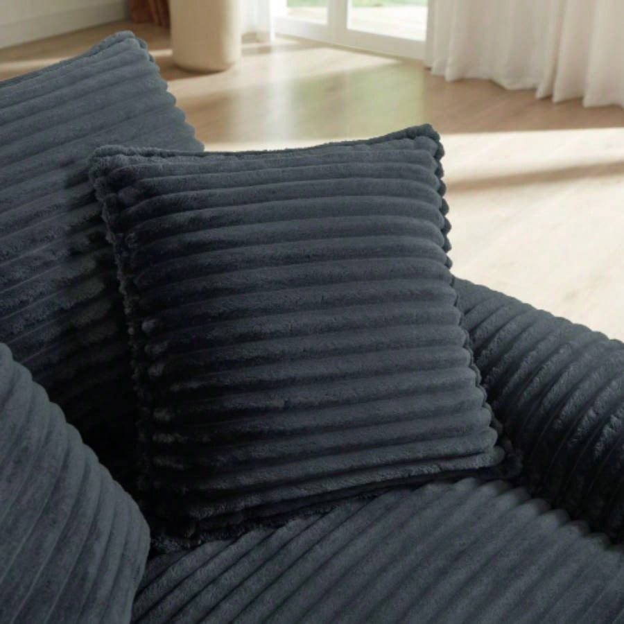51.97 inch modern comfortable cushioned compression single sofa with unique footrest design, lounge chair living room, bedroom, apartment, office, dark gray