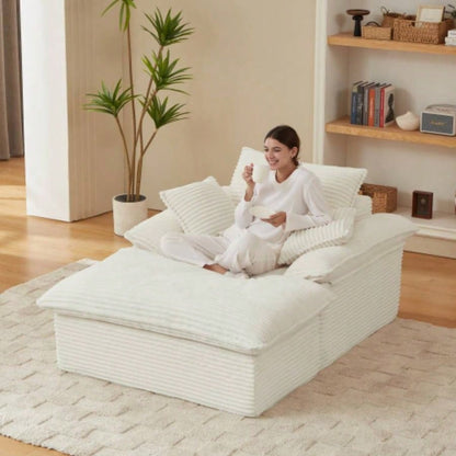 51.97 inch modern comfortable cushioned compression single sofa with unique footrest design, lounge chair living room, bedroom, apartment, office, dark gray