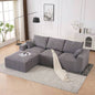 123*55 Modern U - shaped Sofa with Console, Cupholders and USB Ports, 6 - Upholstered Symmetrical Indoor Furniture, Sleeper Couch Set with Chaise Living Room, Apartment, 2 Colors