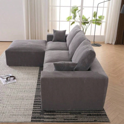 123*55 Modern U - shaped Sofa with Console, Cupholders and USB Ports, 6 - Upholstered Symmetrical Indoor Furniture, Sleeper Couch Set with Chaise Living Room, Apartment, 2 Colors