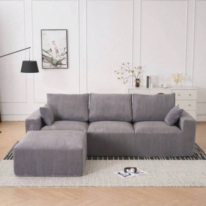 123*55 Modern U - shaped Sofa with Console, Cupholders and USB Ports, 6 - Upholstered Symmetrical Indoor Furniture, Sleeper Couch Set with Chaise Living Room, Apartment, 2 Colors