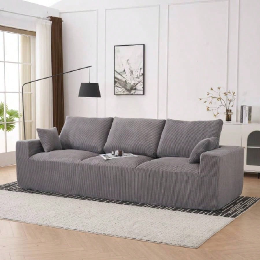123*55 Modern U - shaped Sofa with Console, Cupholders and USB Ports, 6 - Upholstered Symmetrical Indoor Furniture, Sleeper Couch Set with Chaise Living Room, Apartment, 2 Colors