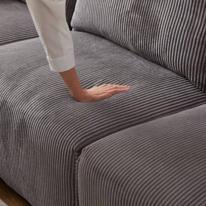 106 Multi - Module Combination Style Sofa Living Room, Bedroom and Other Lounge Spaces, Modern Minimalist Corduroy Combination Sofa with 2 Comfort Cushions with USB C Charging Ports Gray