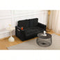 553 Fold Sofa, Convertible Futon Couch sleeper sofabed, Velvet linen fabric, Small Spaces, Living Room, or Office, Dark Gray