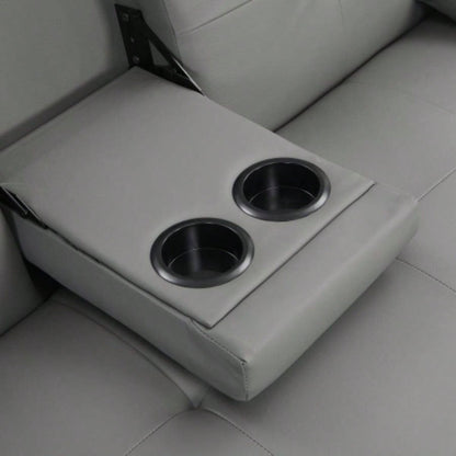 Sofa Bed with Armrest two holders WOOD FRAME, STAINLESS LEG, FUTON PVC