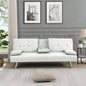 Sofa Bed with Armrest two holders WOOD FRAME, STAINLESS LEG, FUTON PVC