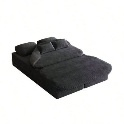 752 - in - 1 Foldable Sofa, Convertible Sleeper Foam Sofa Bed with Multi Functional Blanket, Corduroy Floor folding sofa bed, Floor Sofa Lounge Sofa Living Room Bedroom Lounge Studio