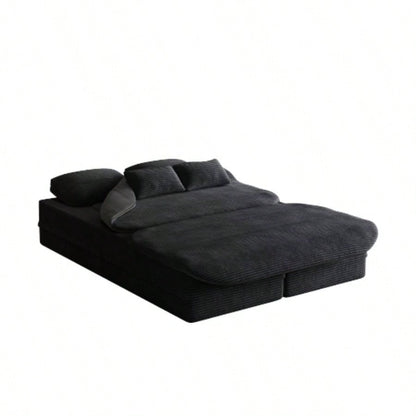 752 - in - 1 Foldable Sofa, Convertible Sleeper Foam Sofa Bed with Multi Functional Blanket, Corduroy Floor folding sofa bed, Floor Sofa Lounge Sofa Living Room Bedroom Lounge Studio
