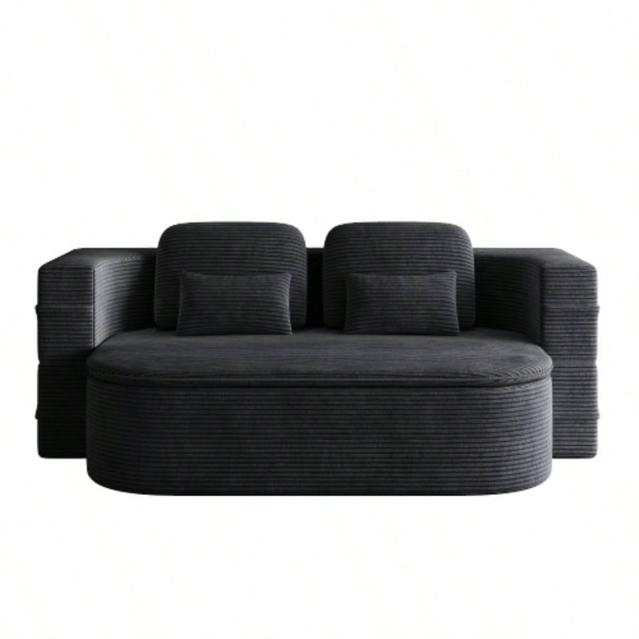 752 - in - 1 Foldable Sofa, Convertible Sleeper Foam Sofa Bed with Multi Functional Blanket, Corduroy Floor folding sofa bed, Floor Sofa Lounge Sofa Living Room Bedroom Lounge Studio