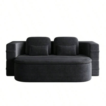 752 - in - 1 Foldable Sofa, Convertible Sleeper Foam Sofa Bed with Multi Functional Blanket, Corduroy Floor folding sofa bed, Floor Sofa Lounge Sofa Living Room Bedroom Lounge Studio